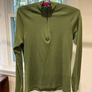 IBex 100% Merino Green 1/4 Zip / M